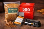 Набор №1 Вирджиния средняя 0.5 кг + 500 шт гильз + ручная машинка + портсигар пластик